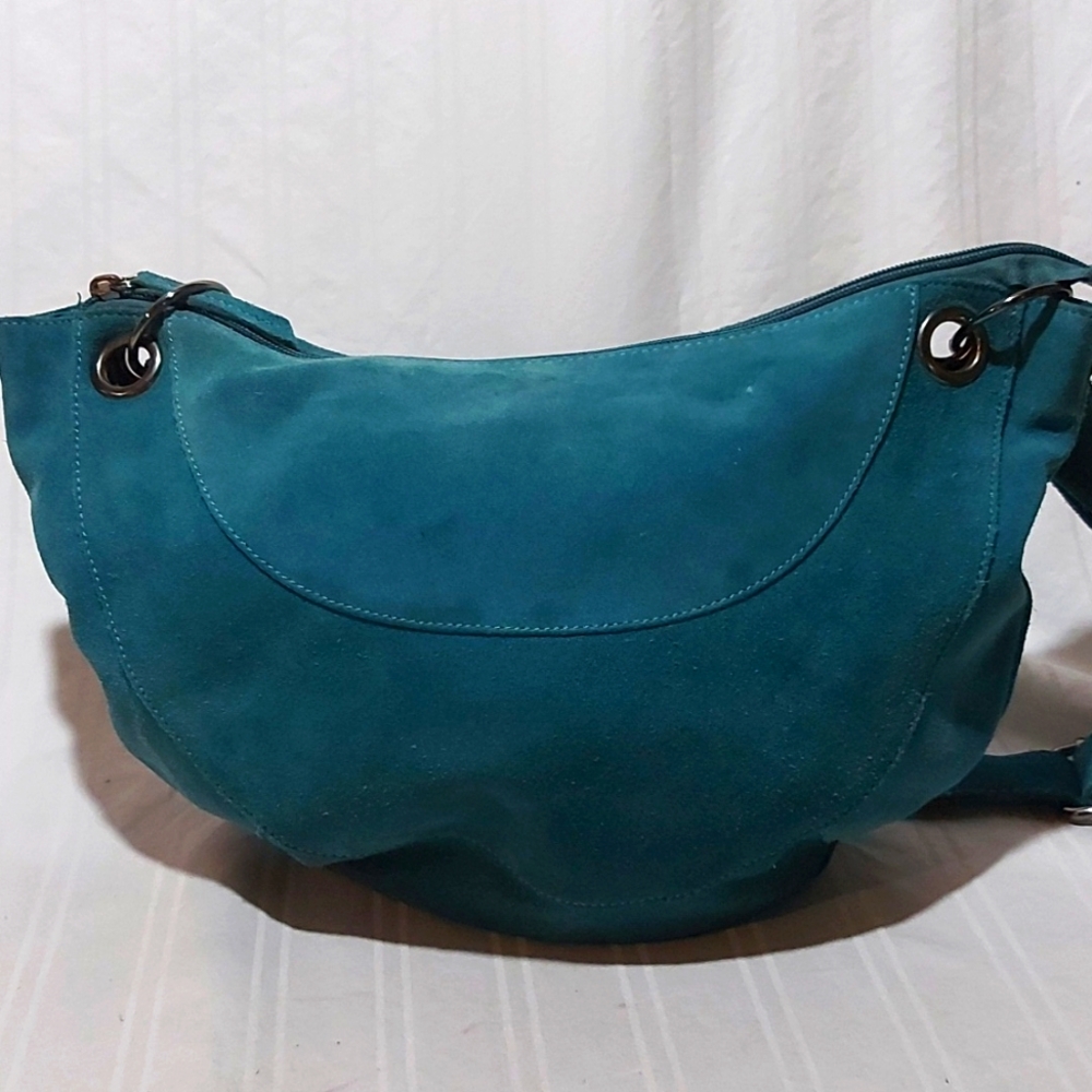 32. REVERSE LEATHER SUEDE CROSSBODY BAG!